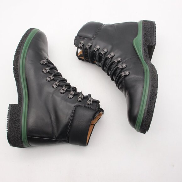 ECCO Crepetray Women's EU 41 US 10 Combat Ankle Boot Black Leather Green - Picture 8 of 12